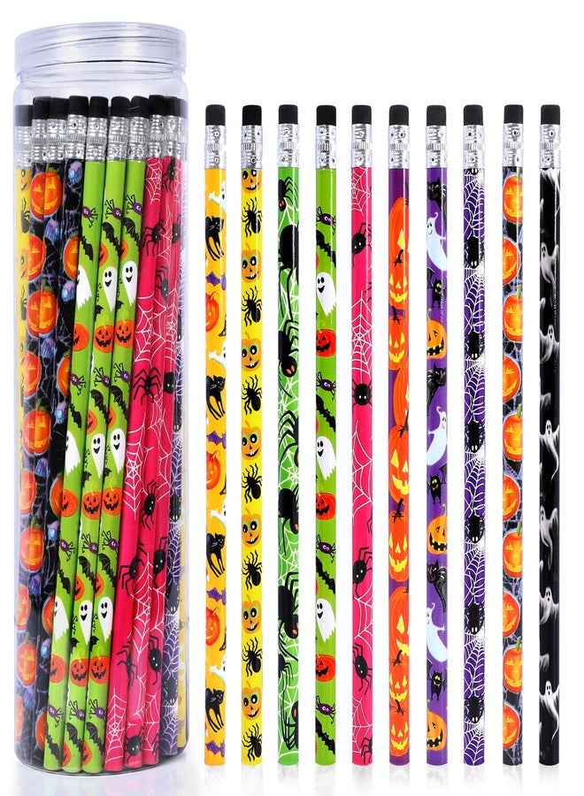HINZER 50Pcs Halloween Pencils Kids Colored Pencils with Erasers Assorted Pattern Pencils for Halloween Gifts Party Favors Trick or Treat Halloween Goodies Bags Filler Classroom Rewards for Child Adult - Image 1